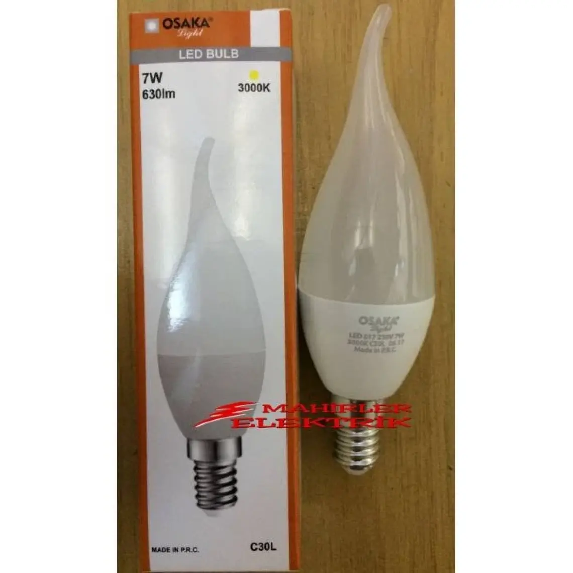 Osakalight 6W-50watt  Led E14 Kıvrık   Buji  Ampul - Günışığı