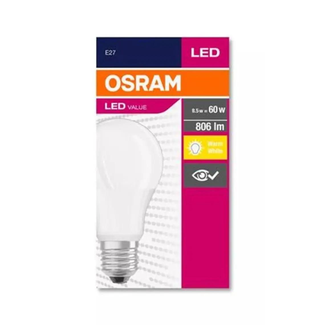 Osram Led Value 8.5W Sarı Işık E-27 Ampul 806 lm 10 lu Paket
