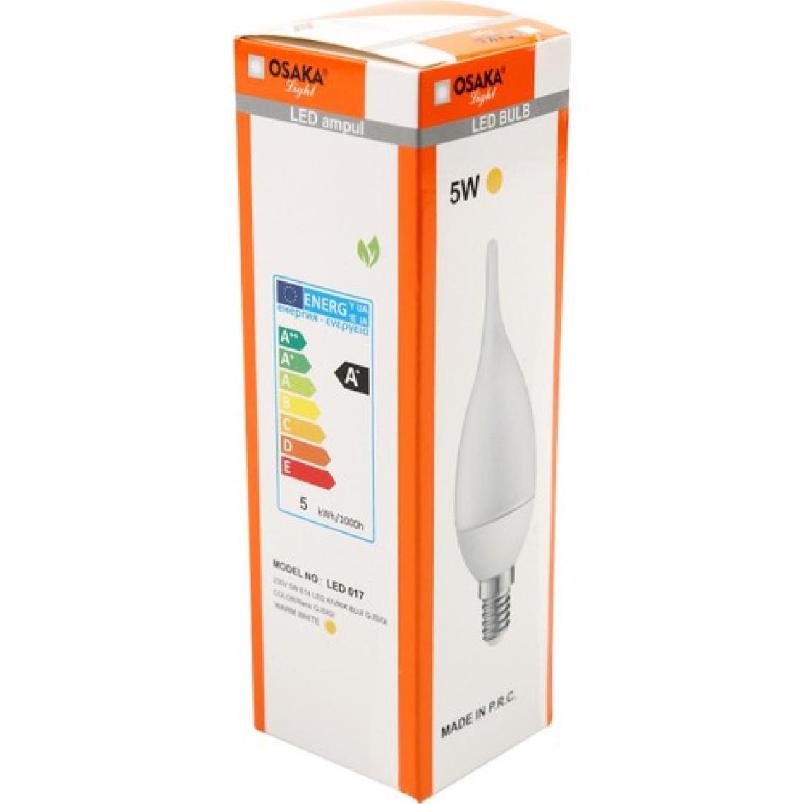 Osakalight 6W-50watt  Led E14 Kıvrık   Buji  Ampul - Günışığı