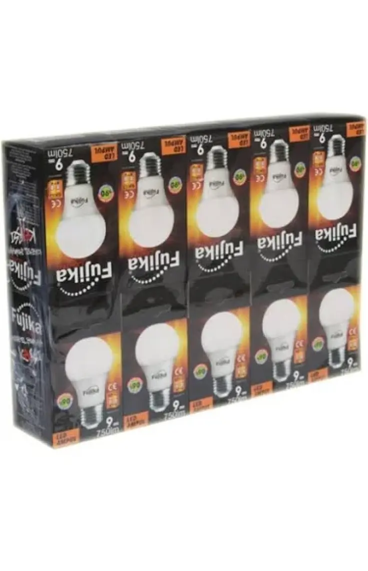 Fujika 9 W Eco Led Ampul Beyaz Işık 10'Lu Paket (E27 Duy) Led Lamba