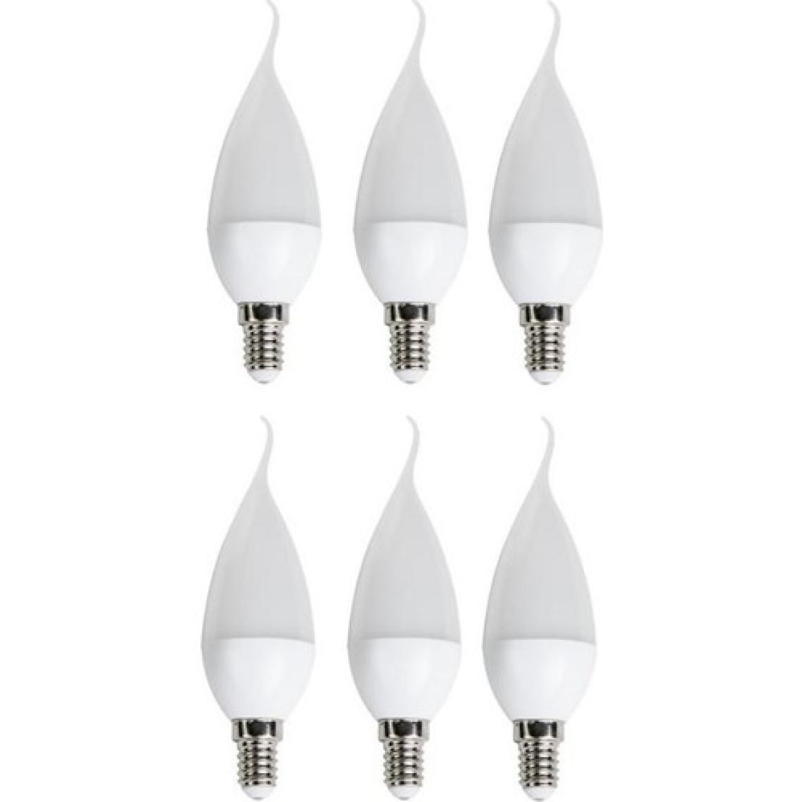 Cata 6 'li Cata CT-4084 Kıvrık Mum Ledli Buji LED Ampul-Ince E14 Duy-Kıvrık Avize Ampülü-Beyaz Işık 6400K