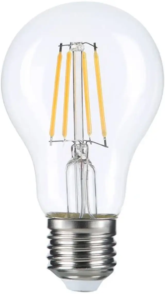 E27 LED FİLAMANLI RUSTIK AMPUL A60 Şeffaf Cam 6W 3000k Gün Işığı ERD-95