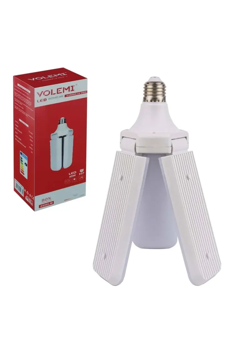Volemi Pervane LED Ampül 3 Kanatlı 220V 45W 4500 Lümen Beyaz E27 Volemı