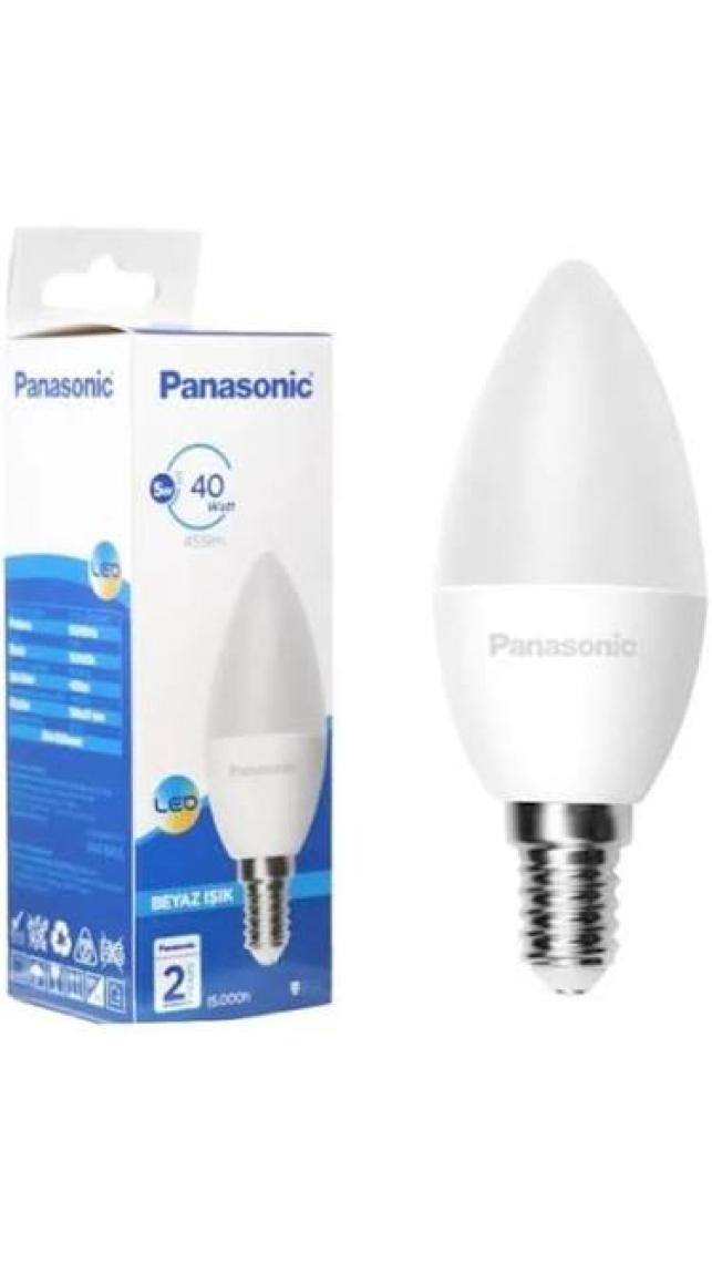 Panasonic 5W E-14 Duylu 6500Kelvin Beyaz Işık Led Ampul