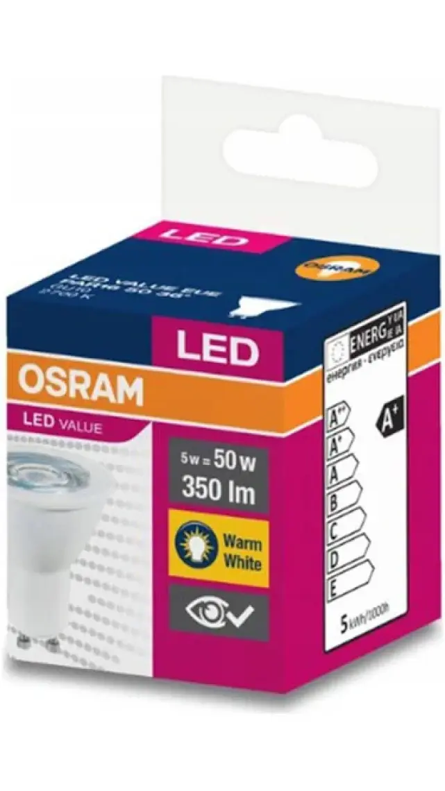 Osram Led Value 4.5W Sarı Işık Gu10 Duy 350 lm