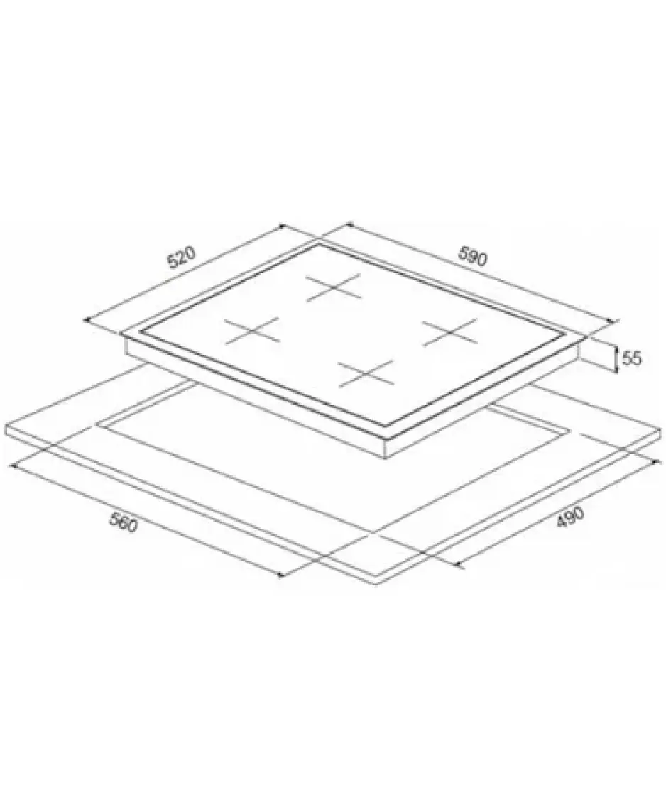 Esty ACO5601B01 Siyah Ankastre  Cam Ocak