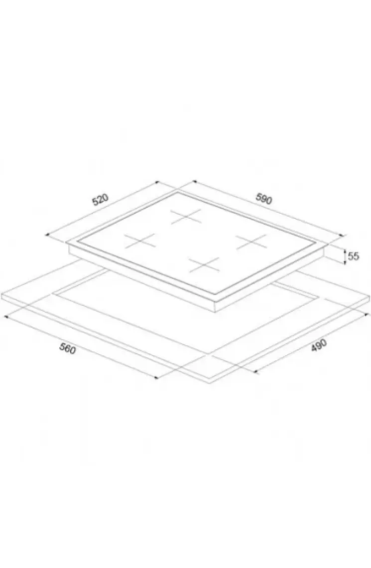 Esty Aco 5335 W01 4 Göz Emaye Yuvarlak Yandan Düğmeli Beyaz Cam Ocak