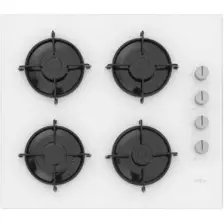 Esty Aco 5335 W01 4 Göz Emaye Yuvarlak Yandan Düğmeli Beyaz Cam Ocak