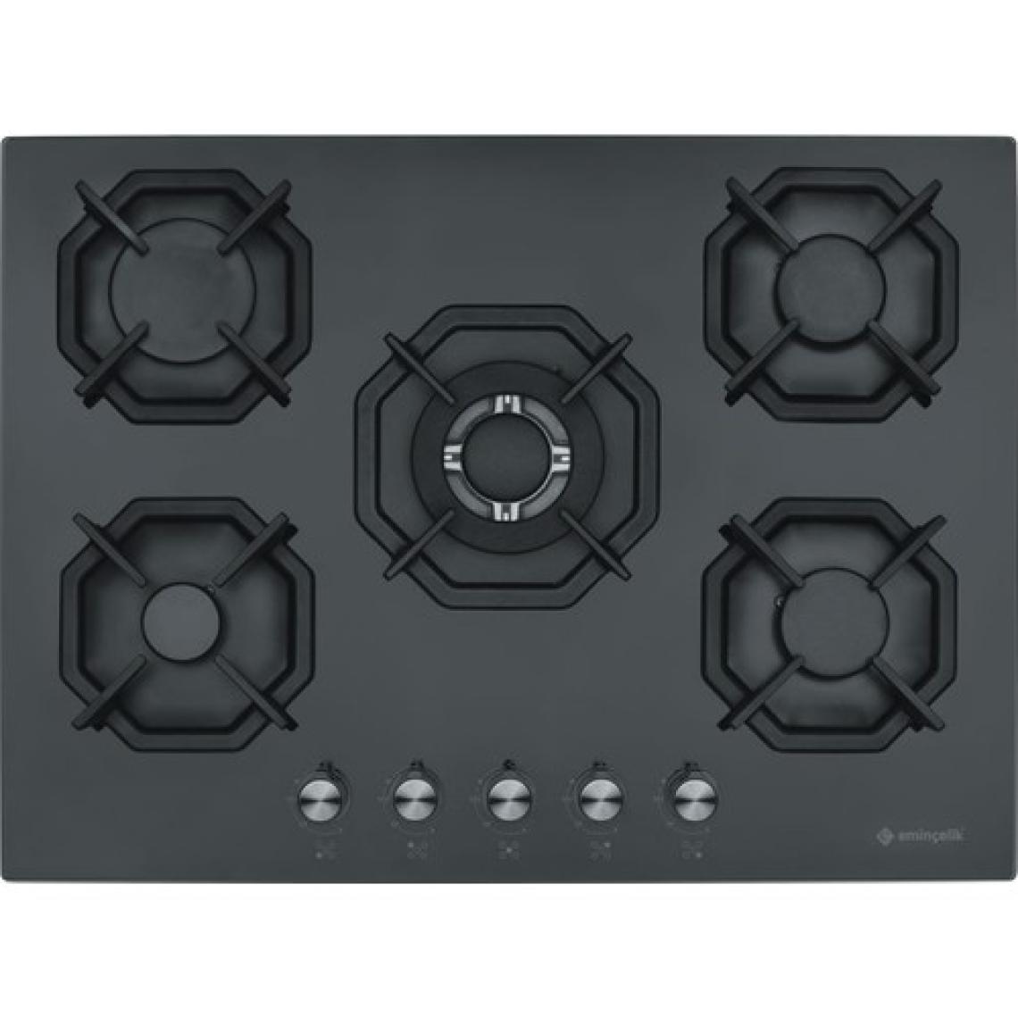 Eminçelik Ec-Ah 2250 Bw Bg70 Sng Siyah 70 Cm Ankastre Ocak Woklu