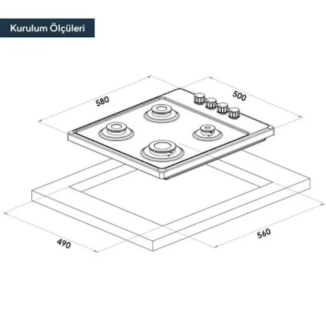 Kumtel Ko-420F Emaye Set Üstü Ocak - Doğalgazlı & LPG