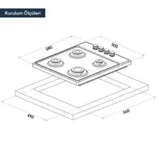 Kumtel Ko-420F Emaye Set Üstü Ocak - Doğalgazlı & LPG
