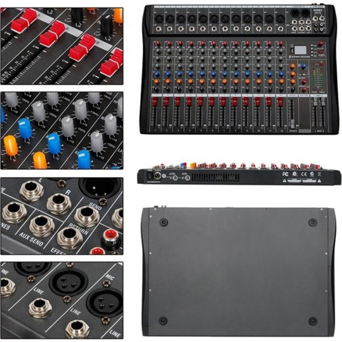 Midex Mix DM-12 Deck Mikser 12 Kanal Ses Mikseri (Bluetooth USB Efekt)