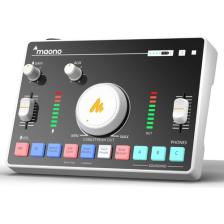 MAONO MaonoCaster AMC2 Profesyonel Ses Mikseri, Bluetooth, 48V Fantom Besleme, Podcast ve Canlı Yayın İçin Beyaz