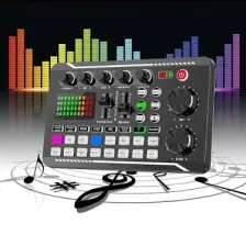 Hymark Stüdyo Ses Mikseri Şarjlı F998 Bluetooth DJ Canlı Yayın Kondenser Mikrofon Bağlantısı