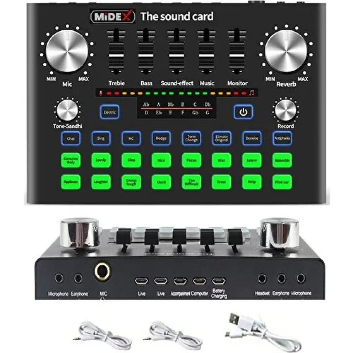 Midex VS9 Stüdyo Kayıt Canlı Yayın Ses Kartı Efektli Radyo Mikseri (Telefon ve PC Podcast Radyo Canlı Yayıncılar)