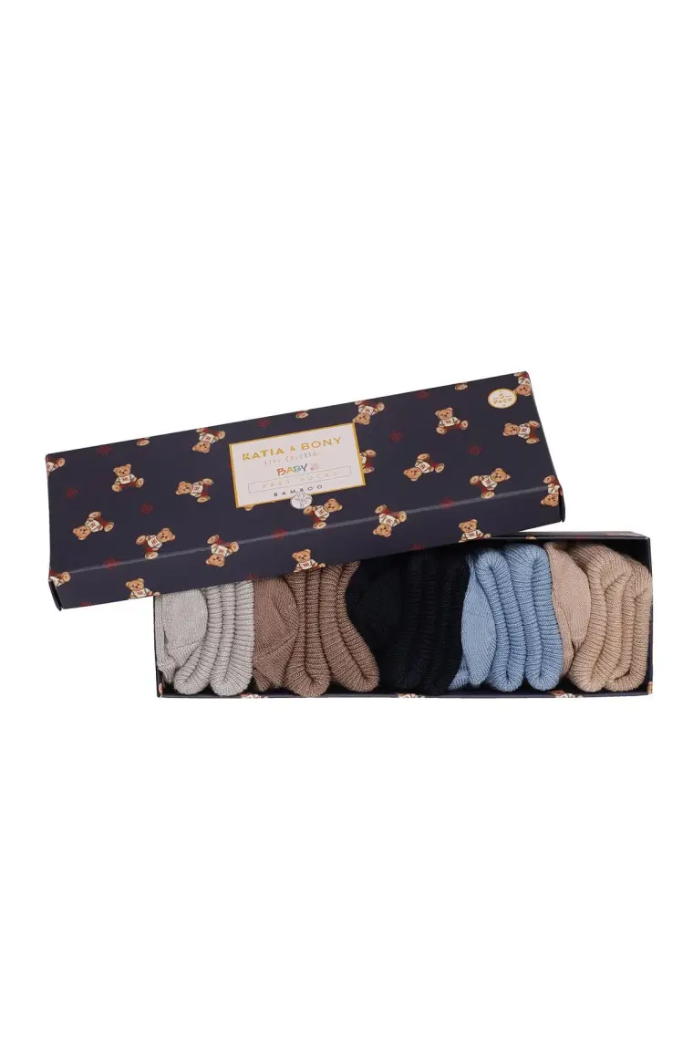 Katia & Bony   Renkli Yenidoğan Bamboo Blue Mix 5 Li Bebek Çorap