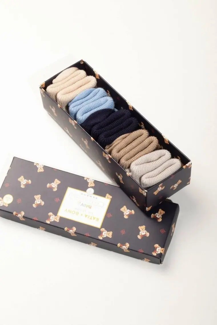 Katia & Bony   Renkli Yenidoğan Bamboo Blue Mix 5 Li Bebek Çorap