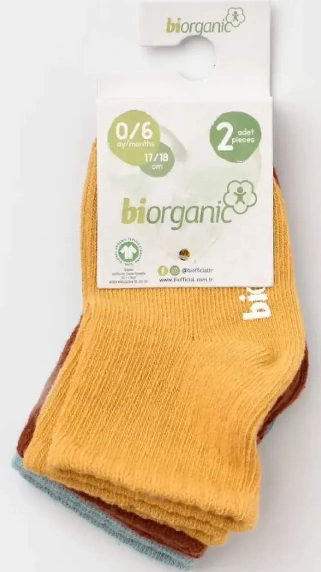 Biorganic Kaymaz Basic 3'lü Bebek Çorabı 68459
