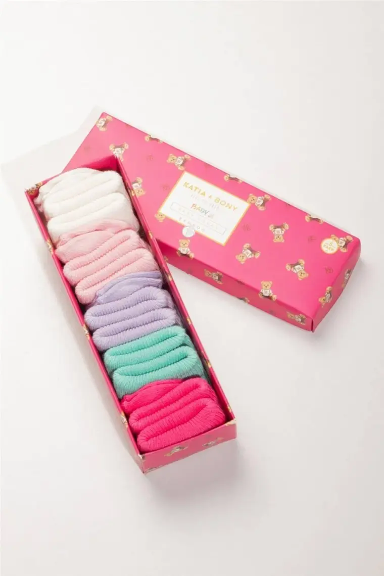 Katia & Bony  Renkli Yenidoğan Bamboo 5 Li Bebek Çorap - Pembe Mix