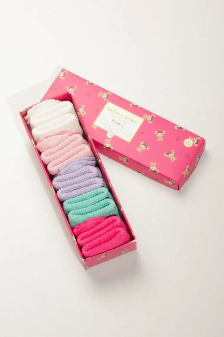 Katia & Bony   Renkli Yenidoğan Bamboo Pink Mix 3-6 Ay 5 Li Bebek Çorap