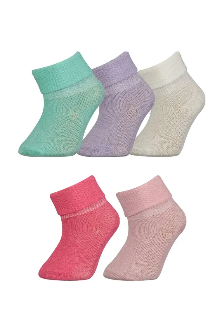 Katia & Bony   Renkli Yenidoğan Bamboo Pink Mix 3-6 Ay 5 Li Bebek Çorap