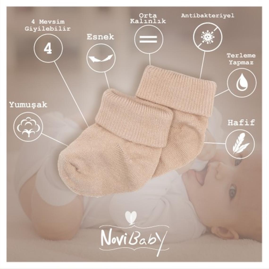 Novibaby 5'li Bambu Yenidoğan Bebek Çorabı I Winter Boy I 0-6 Ay