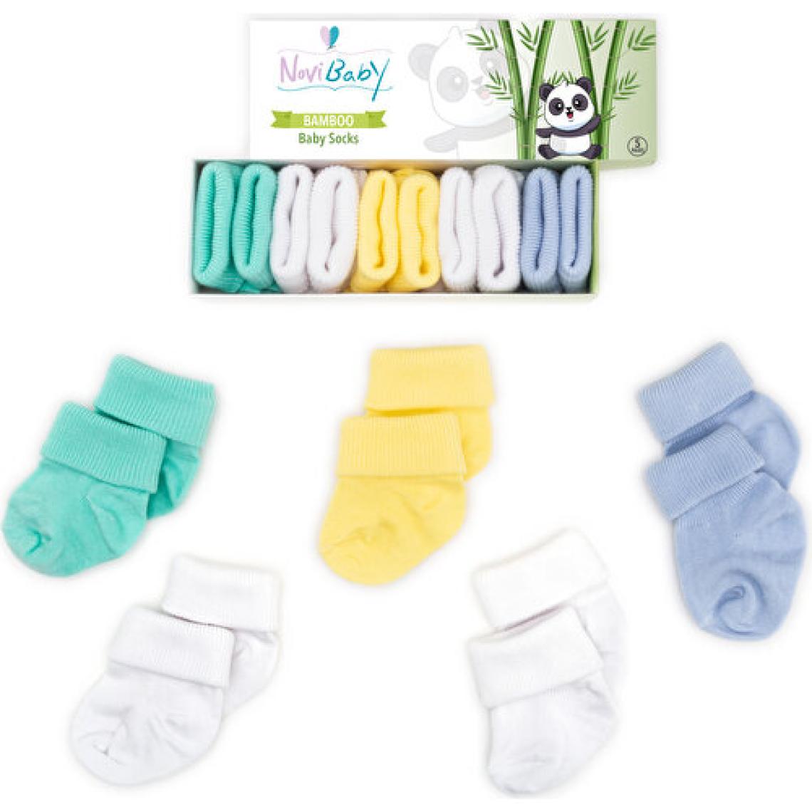 Novibaby 5'li Bambu Yenidoğan Bebek Çorabı I Summer Boy I 0-6 Ay