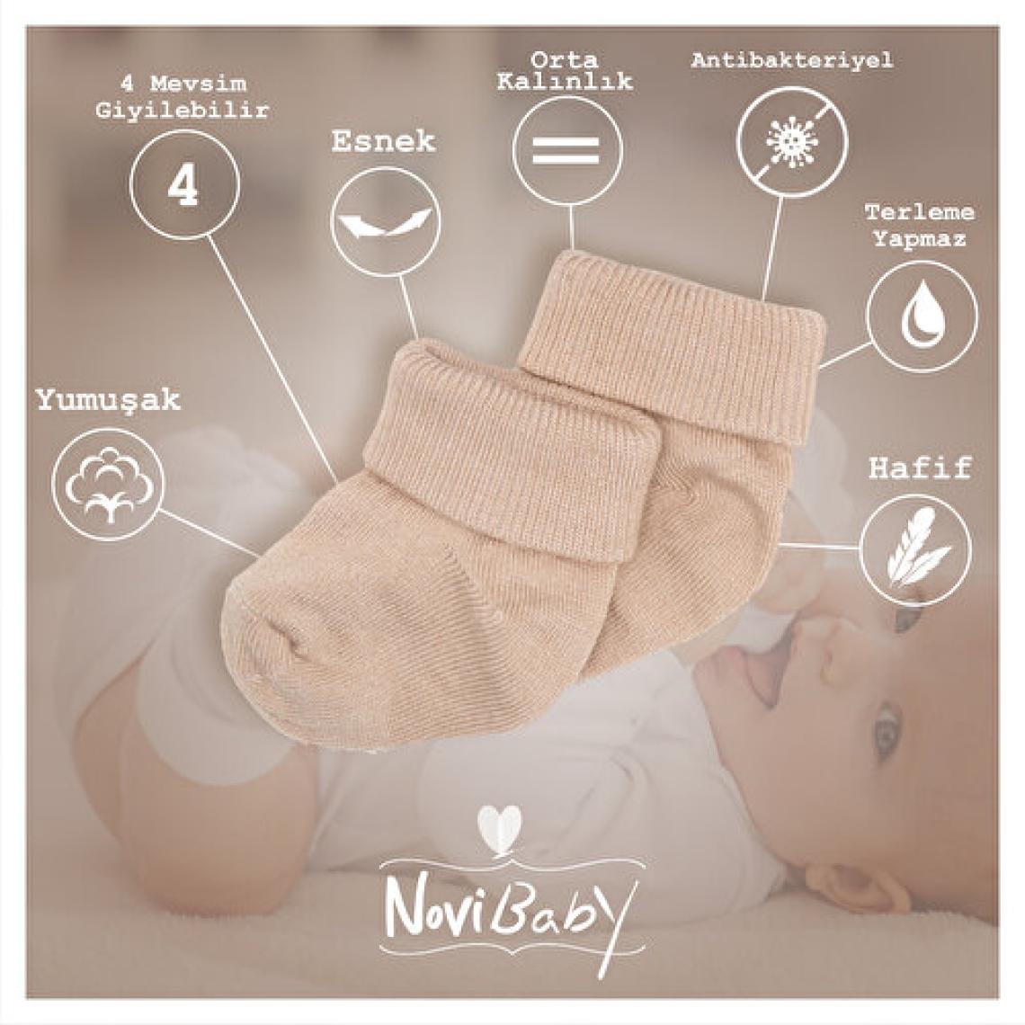 Novibaby 5'li Bambu Yenidoğan Bebek Çorabı I Summer Boy I 0-6 Ay