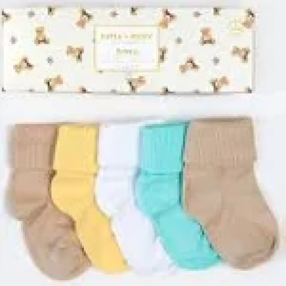 Katia & Bony   Renkli Yenidoğan Bamboo White Mix 5 Li Bebek Çorap