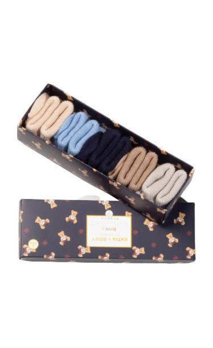 Katia & Bony   Renkli Yenidoğan Bamboo Blue Mix 5 Li Bebek Çorap