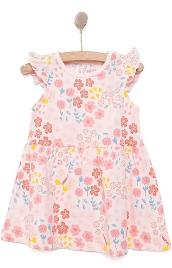 Hellobaby Basic Kız Çiçek Desenli Elbise Kız Bebek