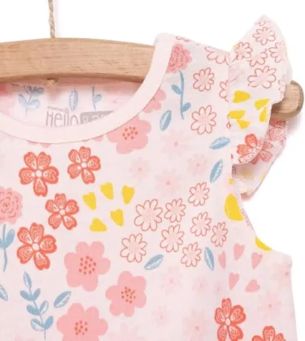 Hellobaby Basic Kız Çiçek Desenli Elbise Kız Bebek