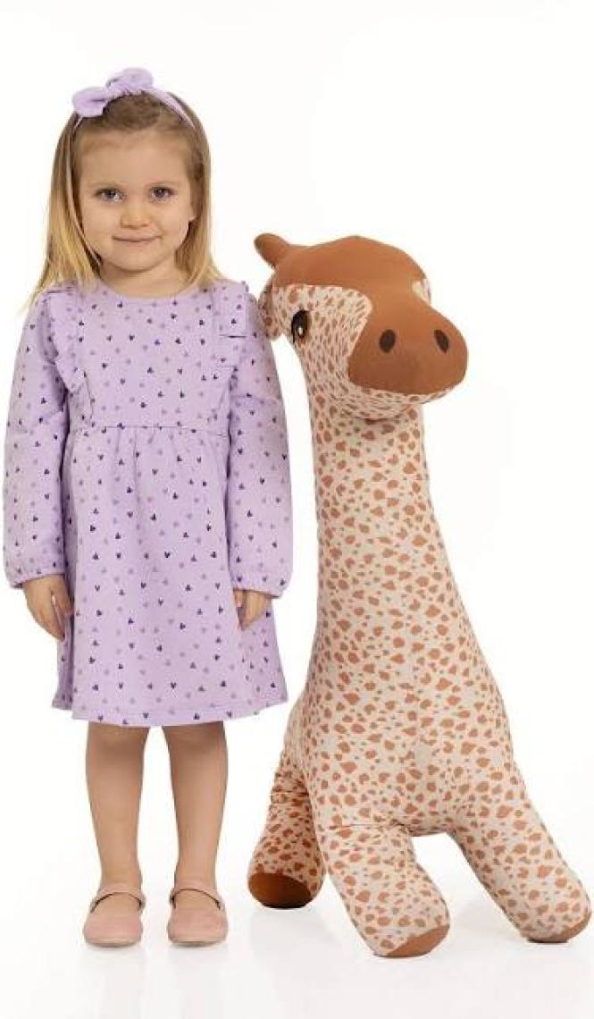 HelloBaby  Basic Kız Kalp Desenli Fırfırlı Elbise Kız Bebek