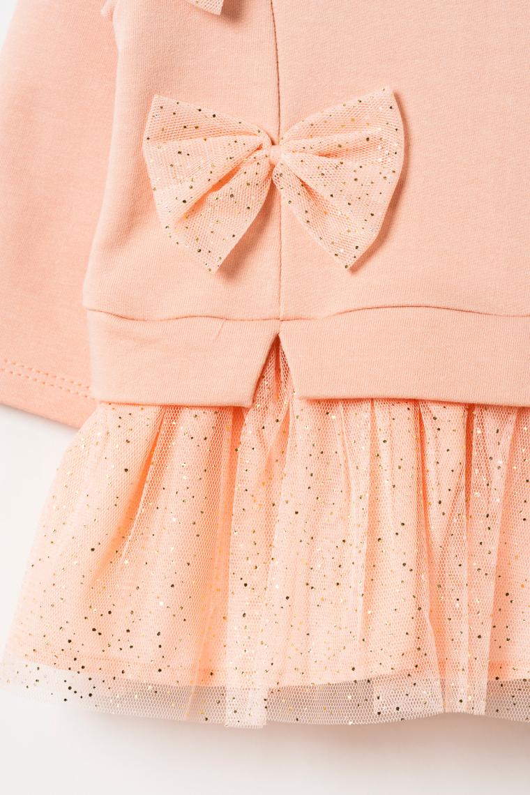 Mevsimlik Uzun Kollu %100 Pamuk Astarlı Kız Bebek Tüllü Elbise