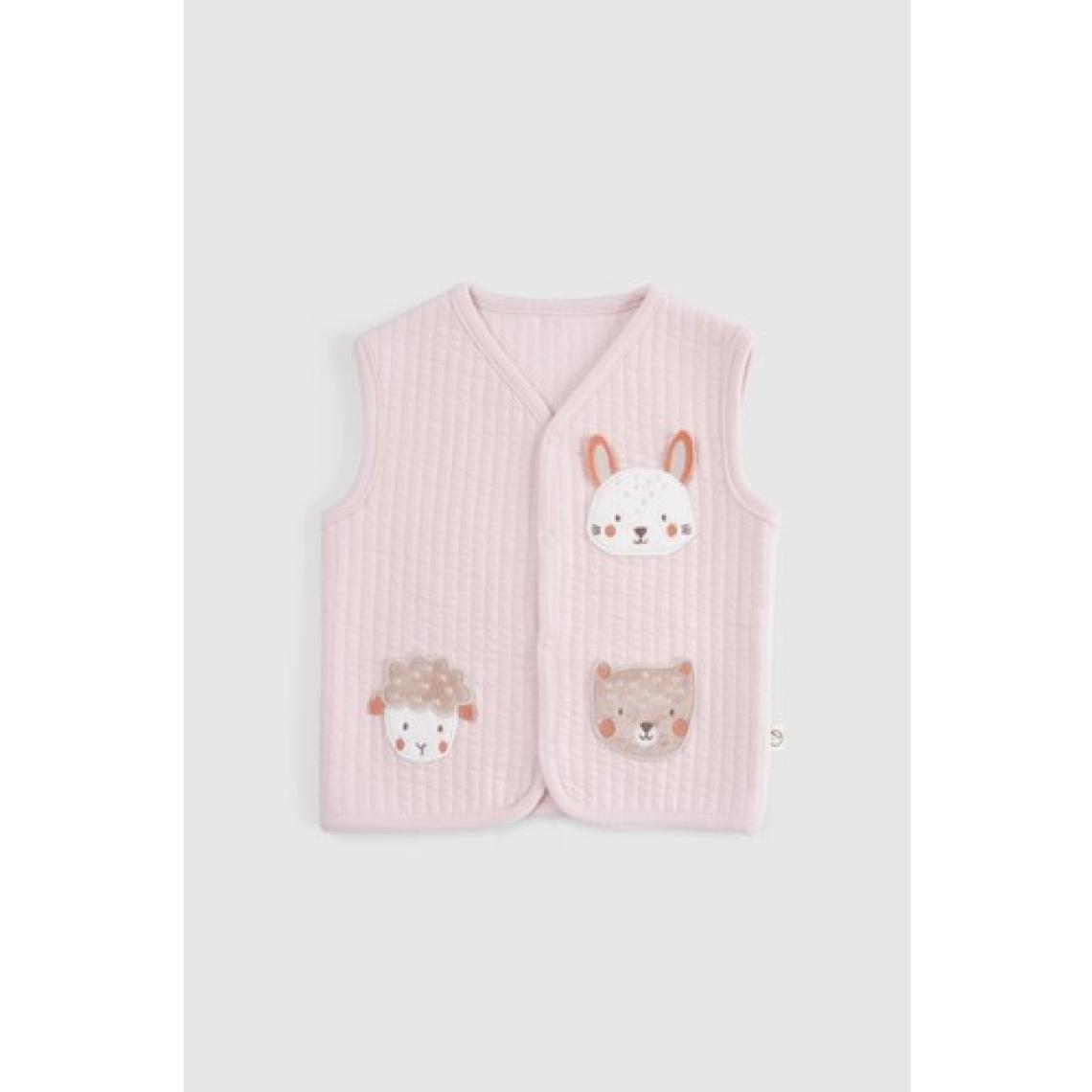 Little Gusto Kapitone Aplikeli Pembe Bebek Yelek