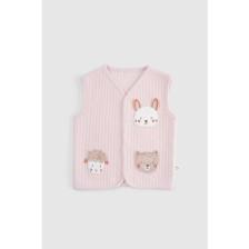Little Gusto Kapitone Aplikeli Pembe Bebek Yelek