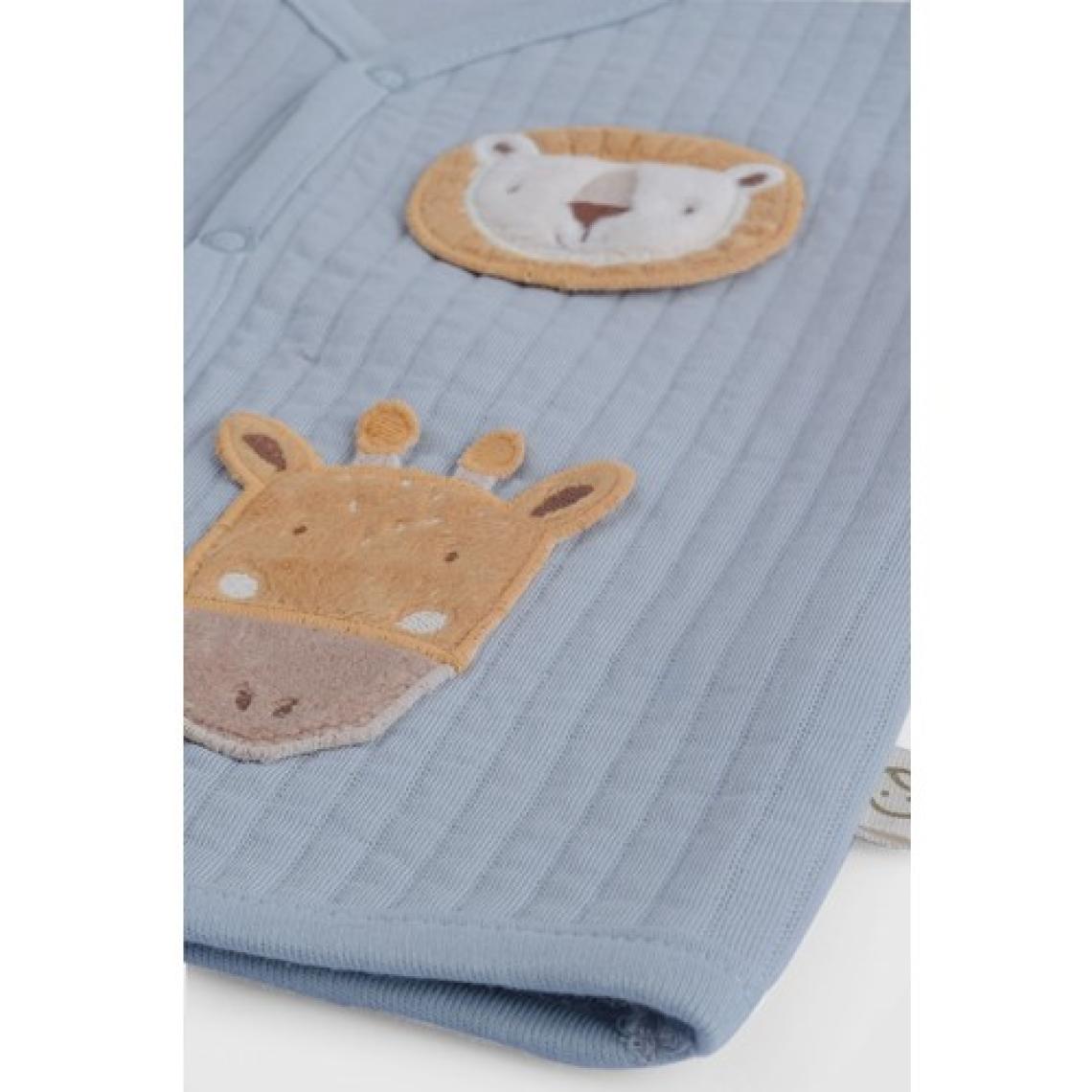 Little Gusto Kapitone Animal Aplikeli Mavi Bebek Yelek