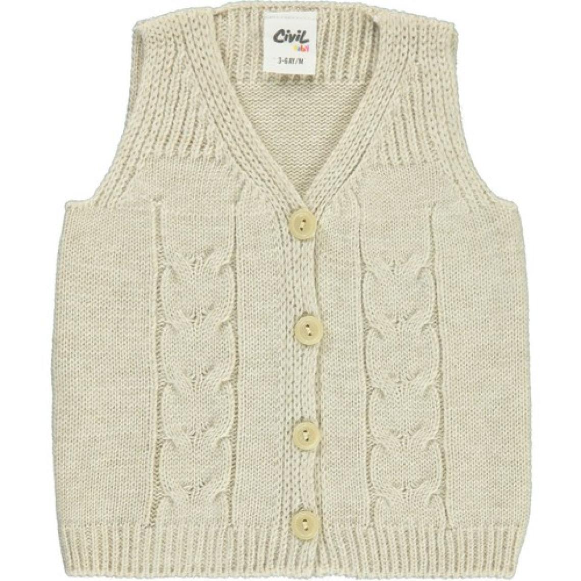 Civil Baby Bebek Triko Yelek 3-18 Ay Bej