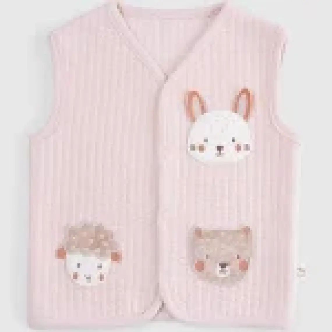 Little Gusto Kapitone Aplikeli Pembe Bebek Yelek
