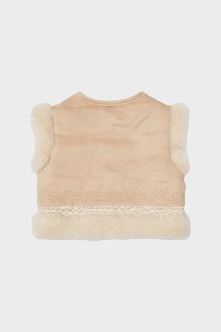 Gb Baby Layette Kız Bebek Ekru Yelek 23FW1BG2730