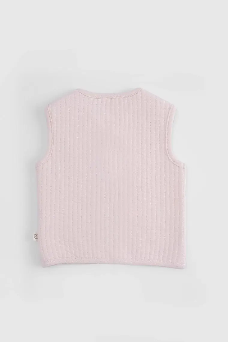 Little Gusto Kapitone Aplikeli Pembe Bebek Yelek