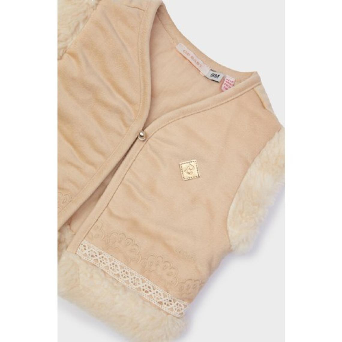 Gb Baby Layette Kız Bebek Ekru Yelek 23FW1BG2730