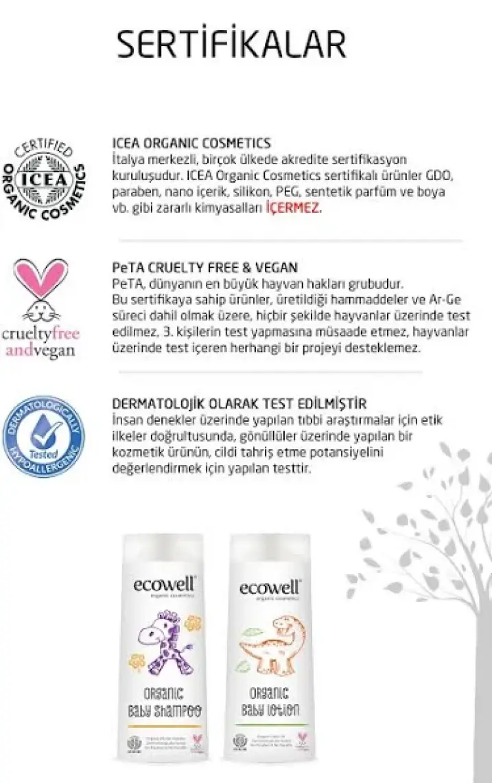 Bebek Saç & Vücut Şampuanı + Nemlendirici Yüz & Vücut Losyonu, Organik & Vegan Sertifikalı 2 x 300ml