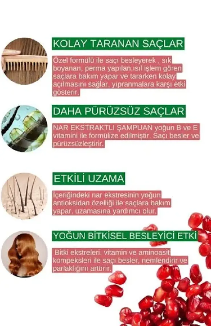 Zigavus Uzamayan ve Kırılan Saçlar için Nar Ekstraklı Şampuan 450ml