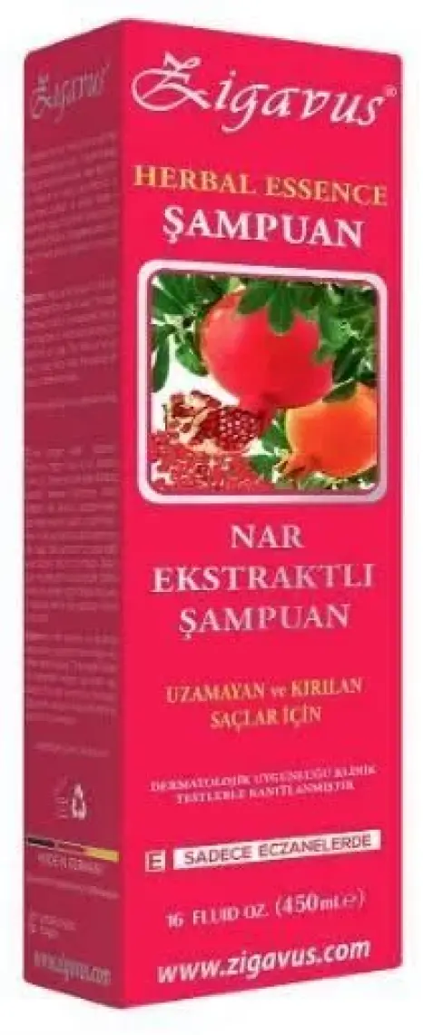 Zigavus Uzamayan ve Kırılan Saçlar için Nar Ekstraklı Şampuan 450ml