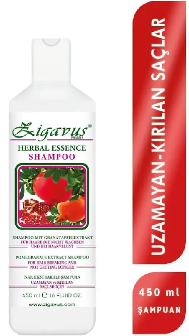 Zigavus Uzamayan ve Kırılan Saçlar için Nar Ekstraklı Şampuan 450ml