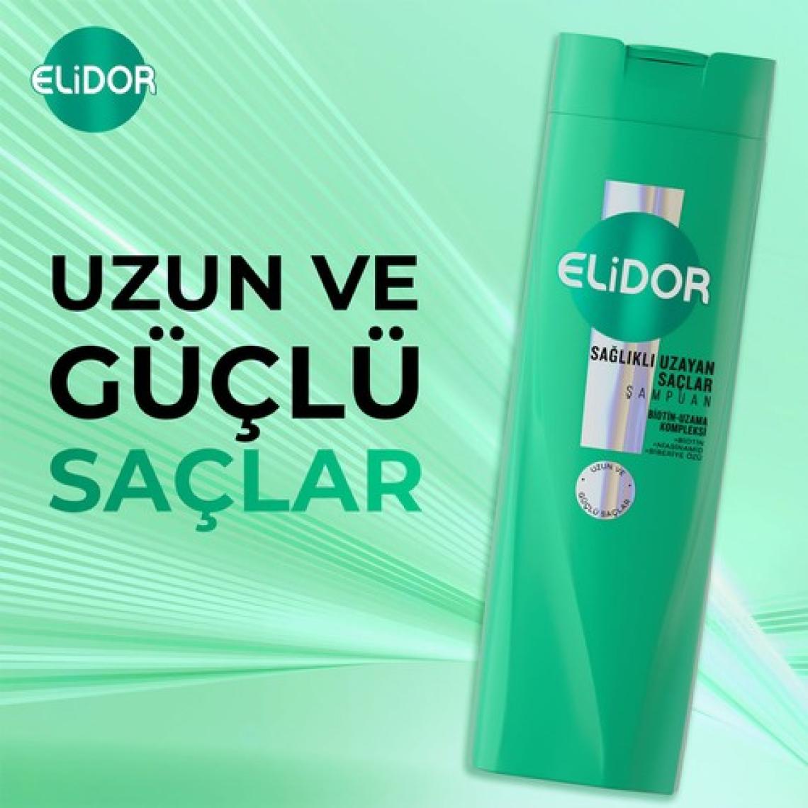 Elidor Superblend Saç Bakım Şampuanı Sağlıklı Uzayan Saçlar Biotin Argan Yağı Arjinin 400 ml