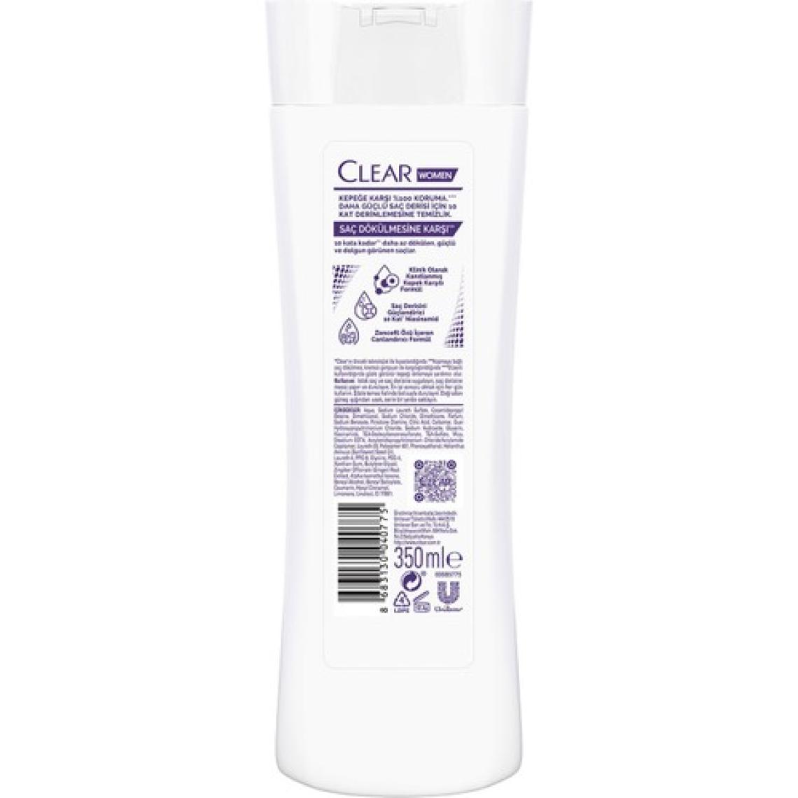 Clear Women Kepeğe Karşı Etkili Şampuan Saç Dökülmesine Karşı 350 ml