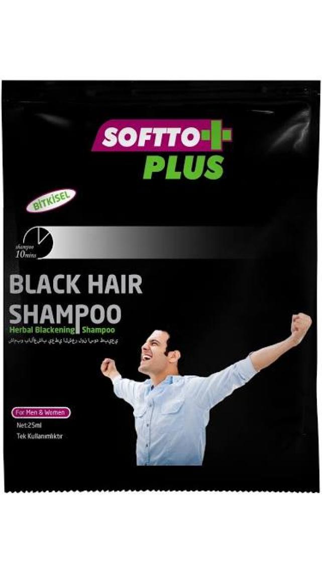 Softto Plus Siyahlaştırıcı Şampuan Tek Kullanımlık, Bitkisel Şampuan, 25 ml