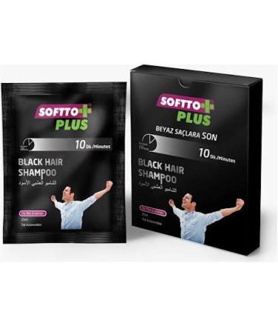 Softto Plus Siyahlaştırıcı Şampuan Tek Kullanımlık, Bitkisel Şampuan, 25 ml